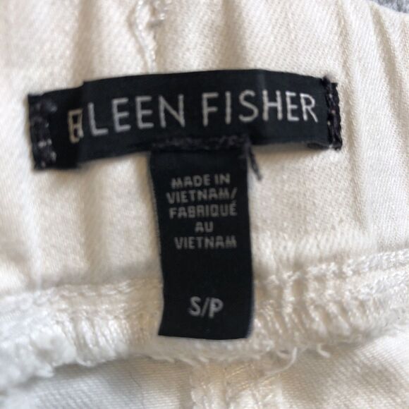 Eileen Fisher Women's Small  Stretch Waist Off White Organic Cotton Blend Jeans - Picture 9 of 12